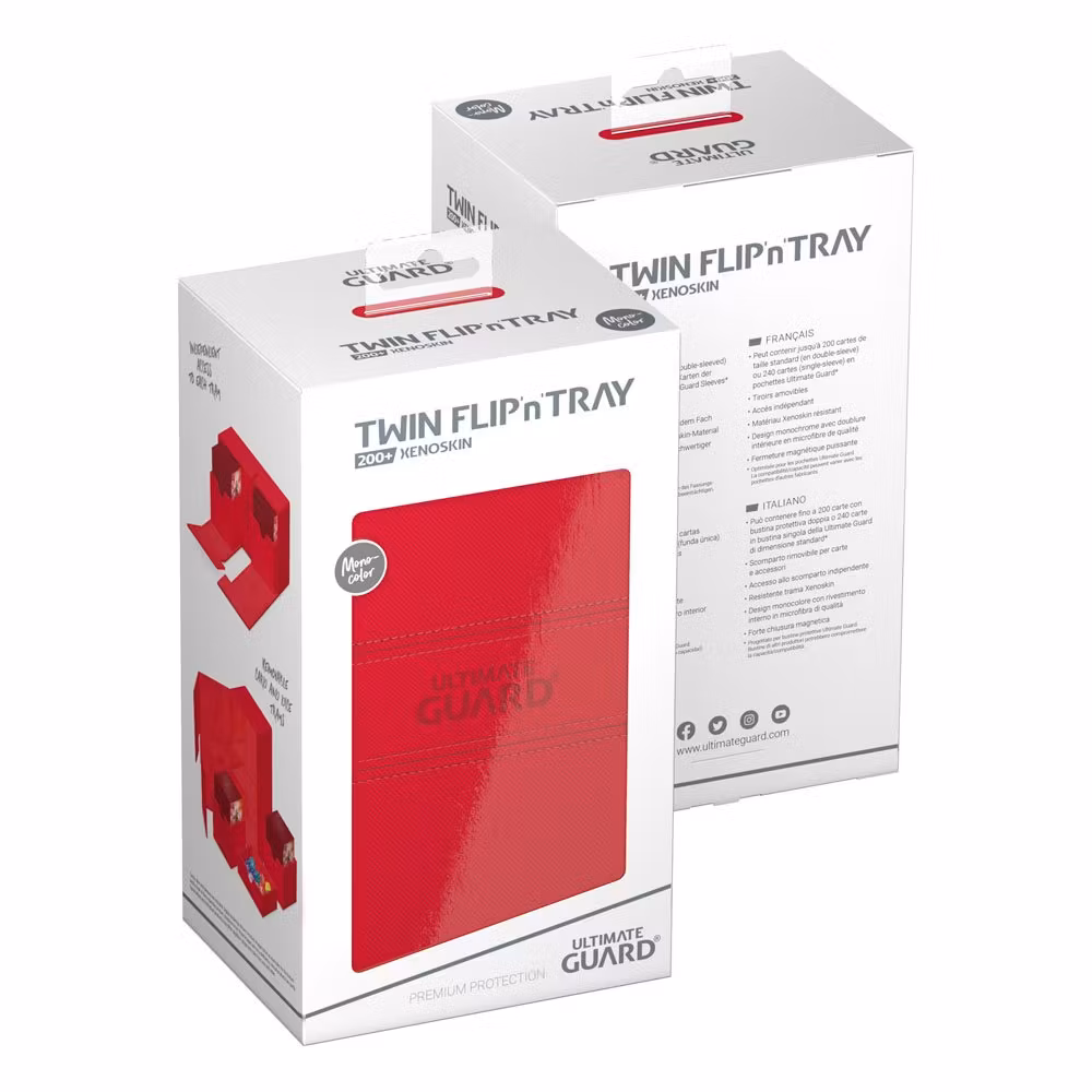Ultimate Guard Twin Flip`n`Tray 200+ XenoSkin Monocolor Red