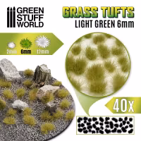 Grass TUFTS - 6mm self-adhesive - LIGHT GREEN