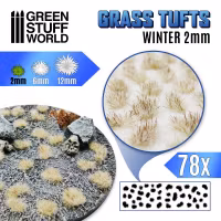 Grass TUFTS - 2mm self-adhesive - White Winter