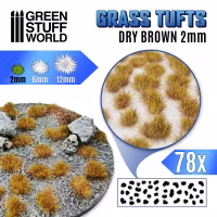GRASS TUFTS - 2MM SELF-ADHESIVE - DRY BROWN