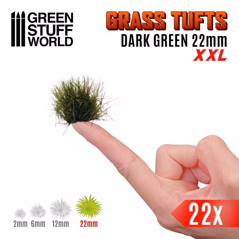 Grass TUFTS XXL - 22mm self-adhesive - DARK GREEN