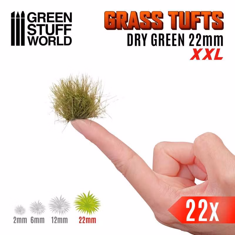 Grass TUFTS XXL - 22mm self-adhesive - DRY GREEN