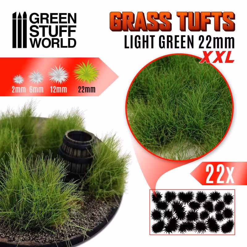 Grass TUFTS XXL - 22mm self-adhesive - LIGHT GREEN
