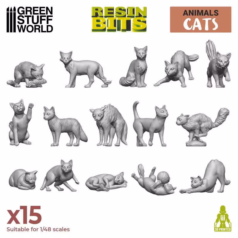 3D resin printed set - Cats