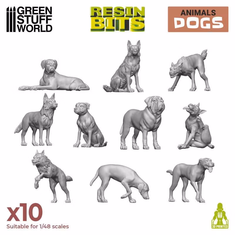 3D resin printed set - Dogs