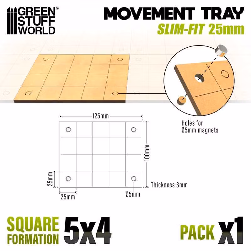 MDF Movement Trays - Slimfit Square 125x100mm