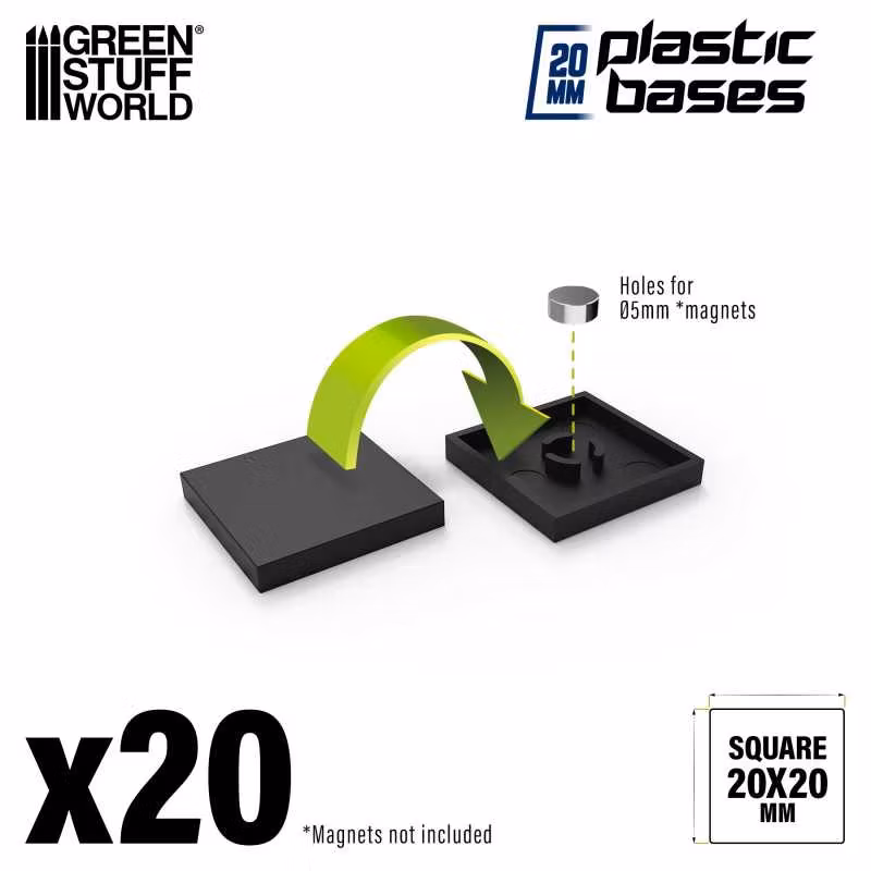 PLASTIC BASES - SQUARE 20x20mm