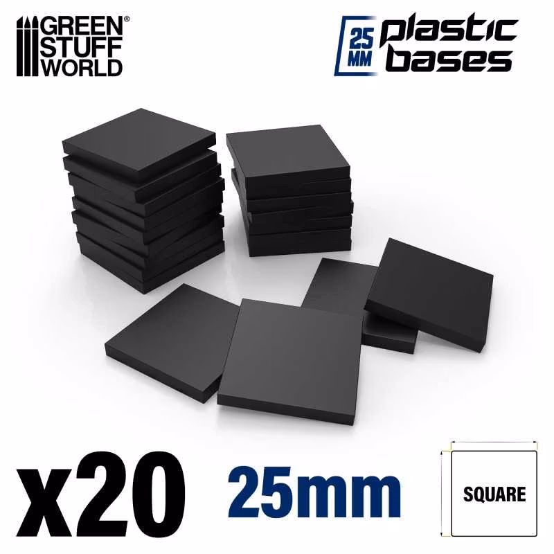 Plastic Square Bases 25mm
