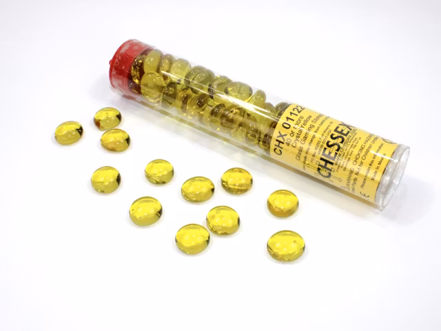 Chessex Gaming Glass Stones in Tube - Yellow (40)
