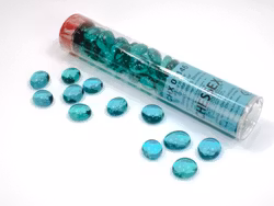 Chessex Gaming Glass Stones in Tube - Teal (40)