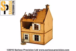 Sarissa Hobby & Terrain - Small House - Destroyed (28 mm)