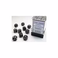 36 st D6 från Chessex - Black w/white
