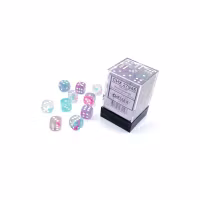Chessex: Nebula Wisteria/white Luminary 12mm d6 Dice Block (36 dice)