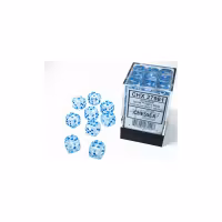 Chessex: Borealis Icicle/light blue Luminary 12mm d6 Dice Block (36 dice)