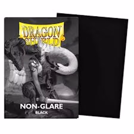 Dragon Shield - Non-Glare Standard Size Sleeves - Black (100 Sleeves)