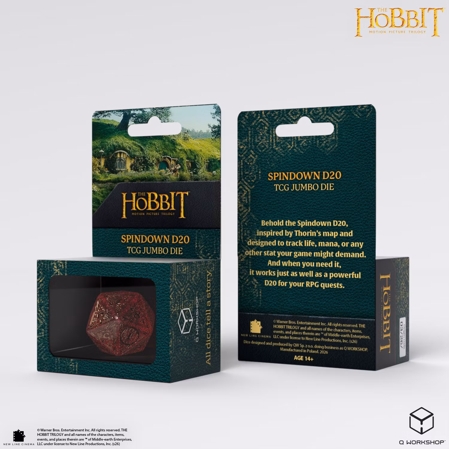 Q Workshop - The Hobbit: D20 Spindown Jumbo Die: Ember