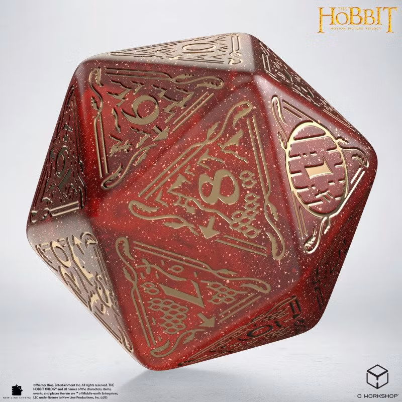 Q Workshop - The Hobbit: D20 Spindown Jumbo Die: Ember