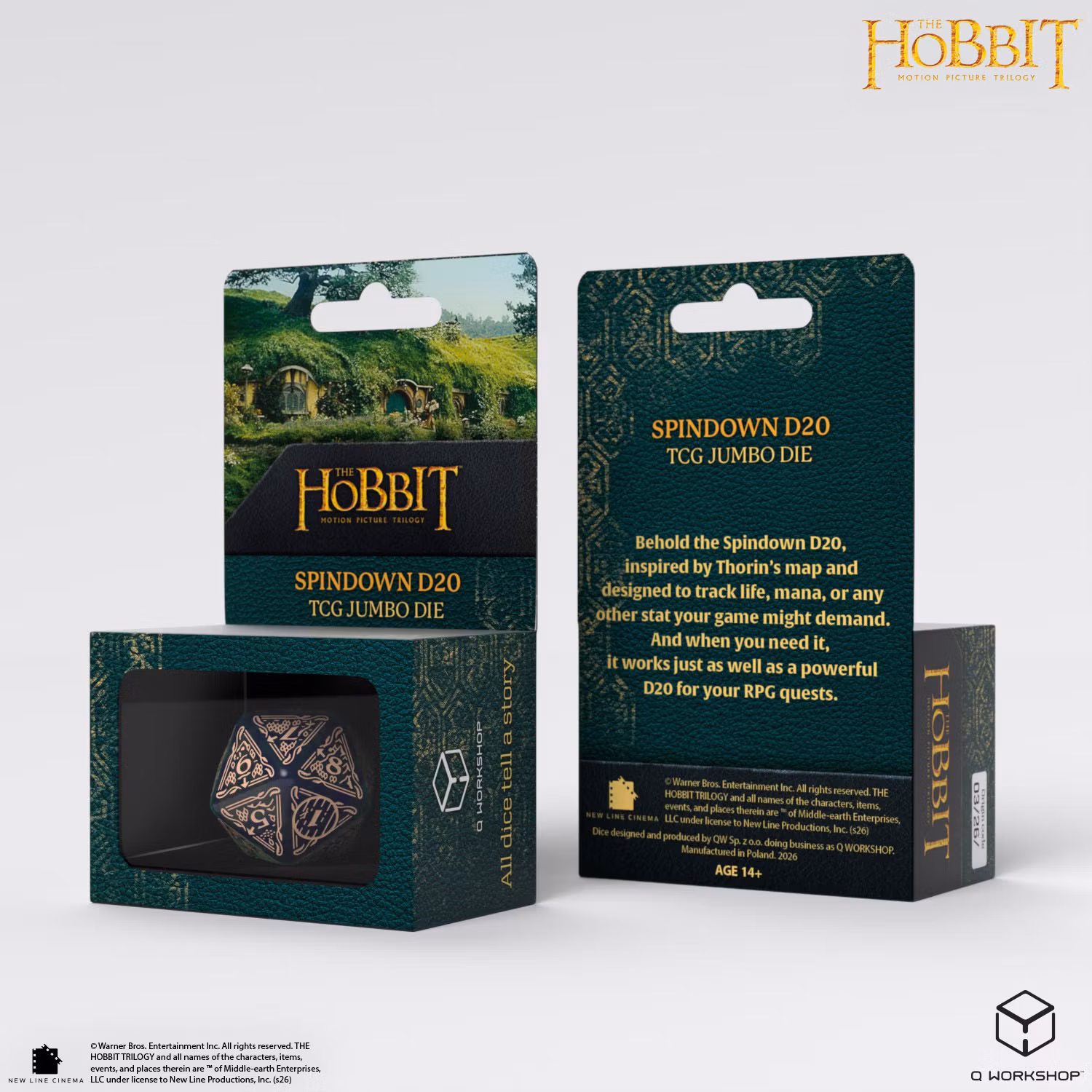 Q Workshop - The Hobbit: D20 Spindown Jumbo Die: Tideborn