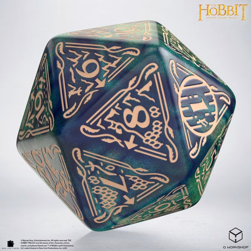 Q Workshop - The Hobbit: D20 Spindown Jumbo Die: Tideborn