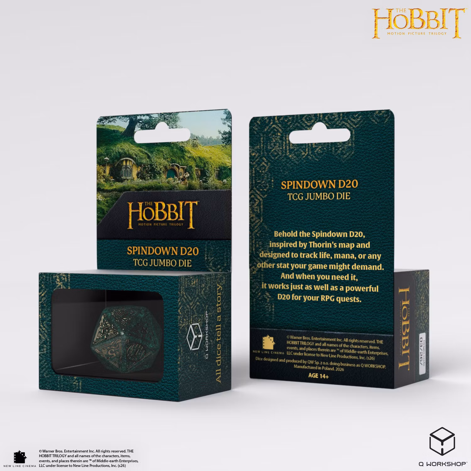 Q Workshop - The Hobbit: D20 Spindown Jumbo Die: Verdant