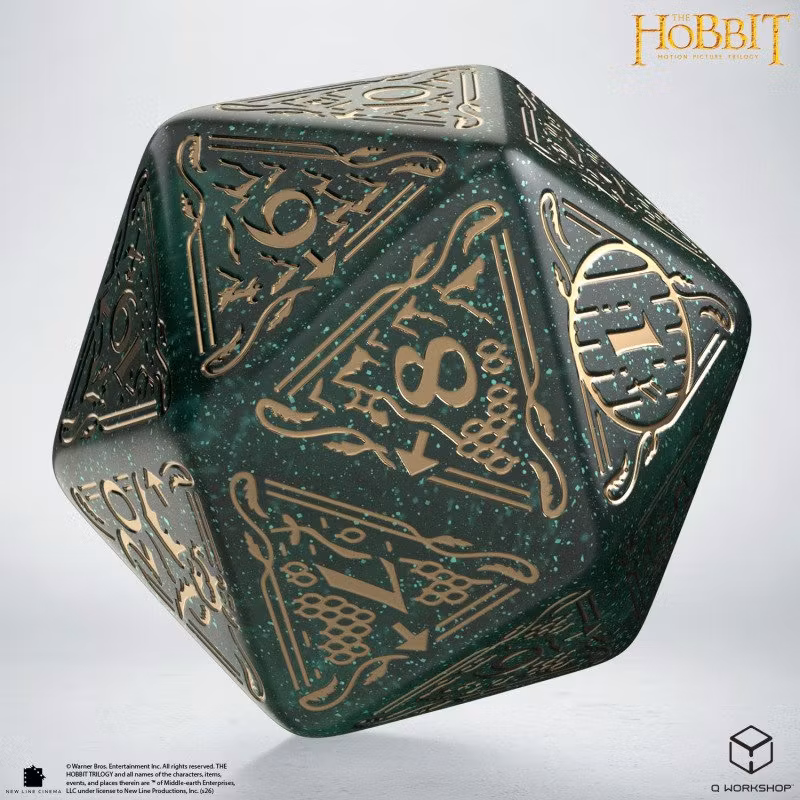 Q Workshop - The Hobbit: D20 Spindown Jumbo Die: Verdant