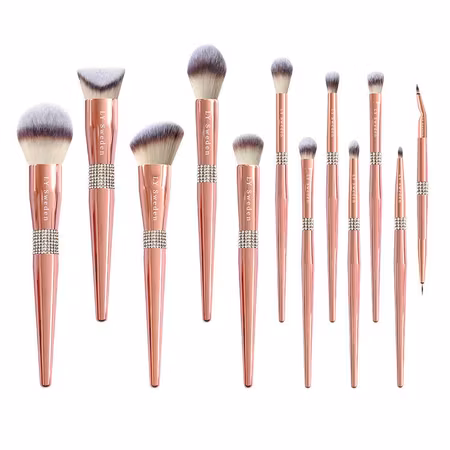 12 Lyxiga Sminkborstar i set inkl. förvaringsask - Luxury Edition