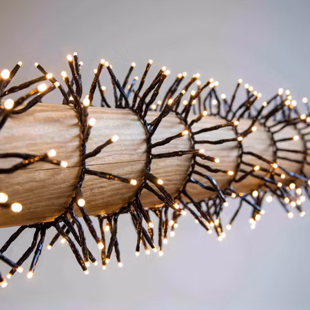 Julbelysning utomhus LED kluster ljusslinga  6m - 15 meter med  upp till 1500 lampor