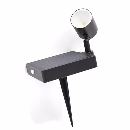 Svart spotlight för utomhusbruk med solpanel