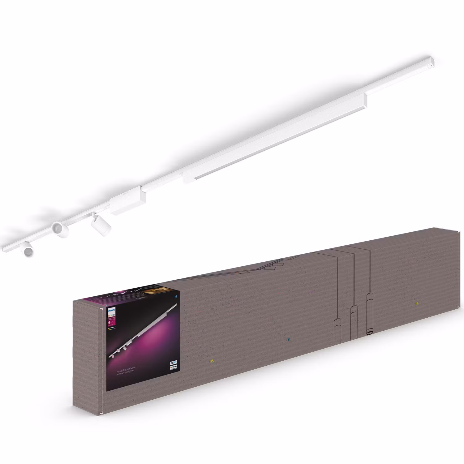 Philips Hue Perifo Rak bassats 3 spot 1 ljusskena Vit