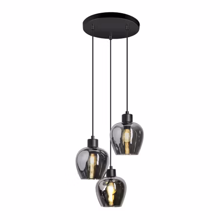 Design taklampa med rökglas 3-ljus - Kansas