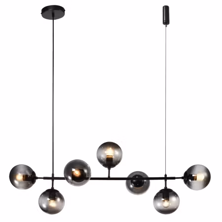 Design taklampa Hepta med rökglas - Svart med rökglas