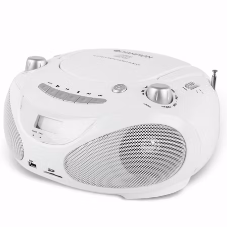 Champion Boombox CD/Radio/MP3/USB White