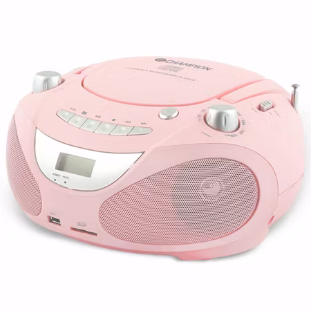 Champion Boombox CD/Radio/MP3/USB Pink