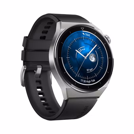 Huawei Watch GT3 PRO 46mm Titanium med svart sportrem