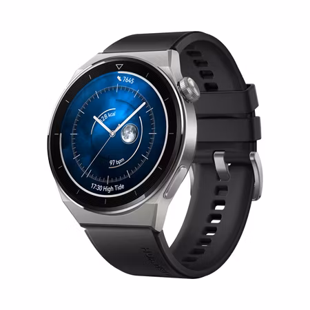Huawei Watch GT3 PRO 46mm Titanium med svart sportrem