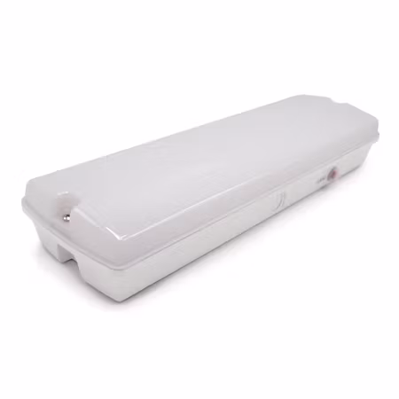 Nödbelysning 3 watt utanpåliggande med mjölkvit skärm