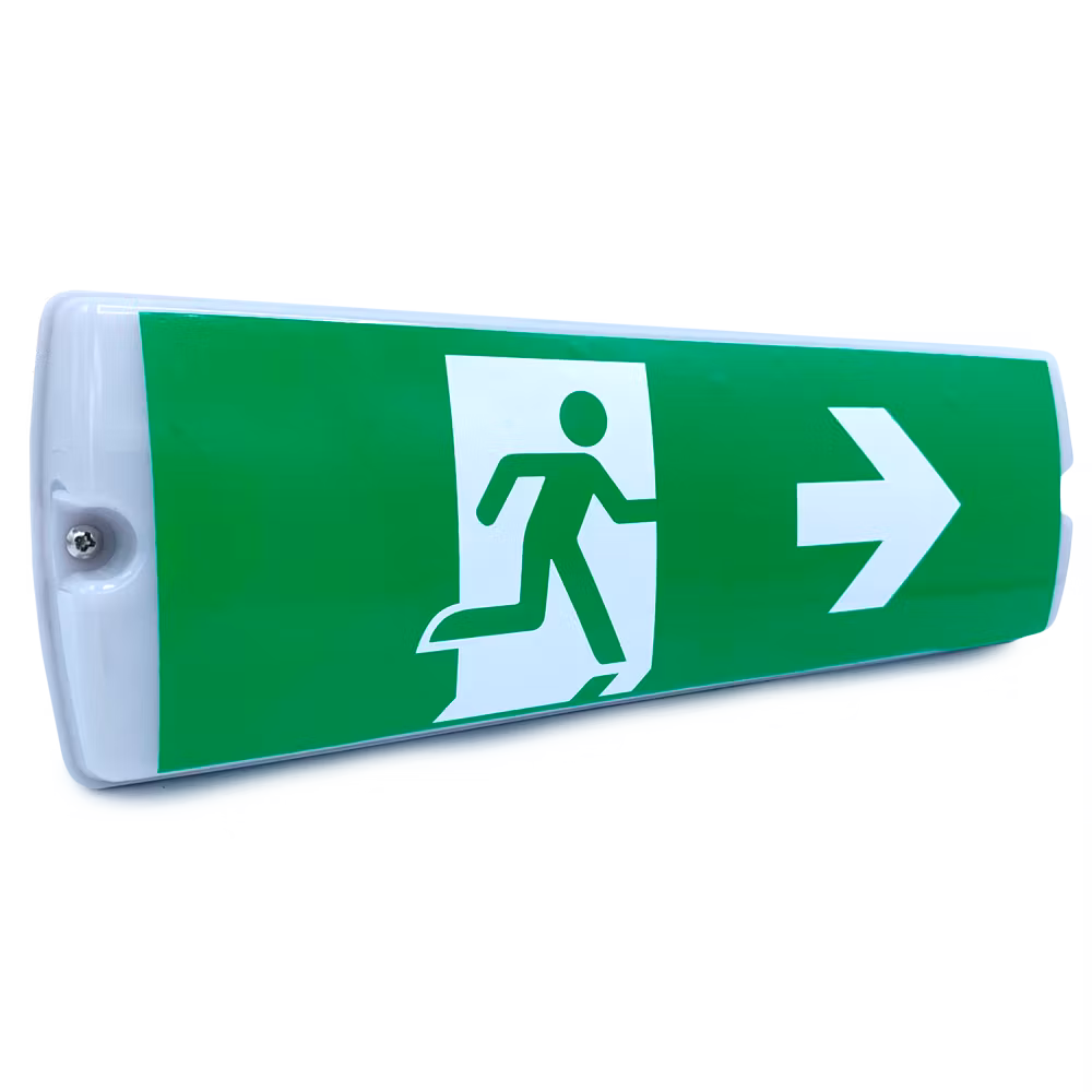 Nödbelysning 3 watt utanpåliggande med mjölkvit skärm