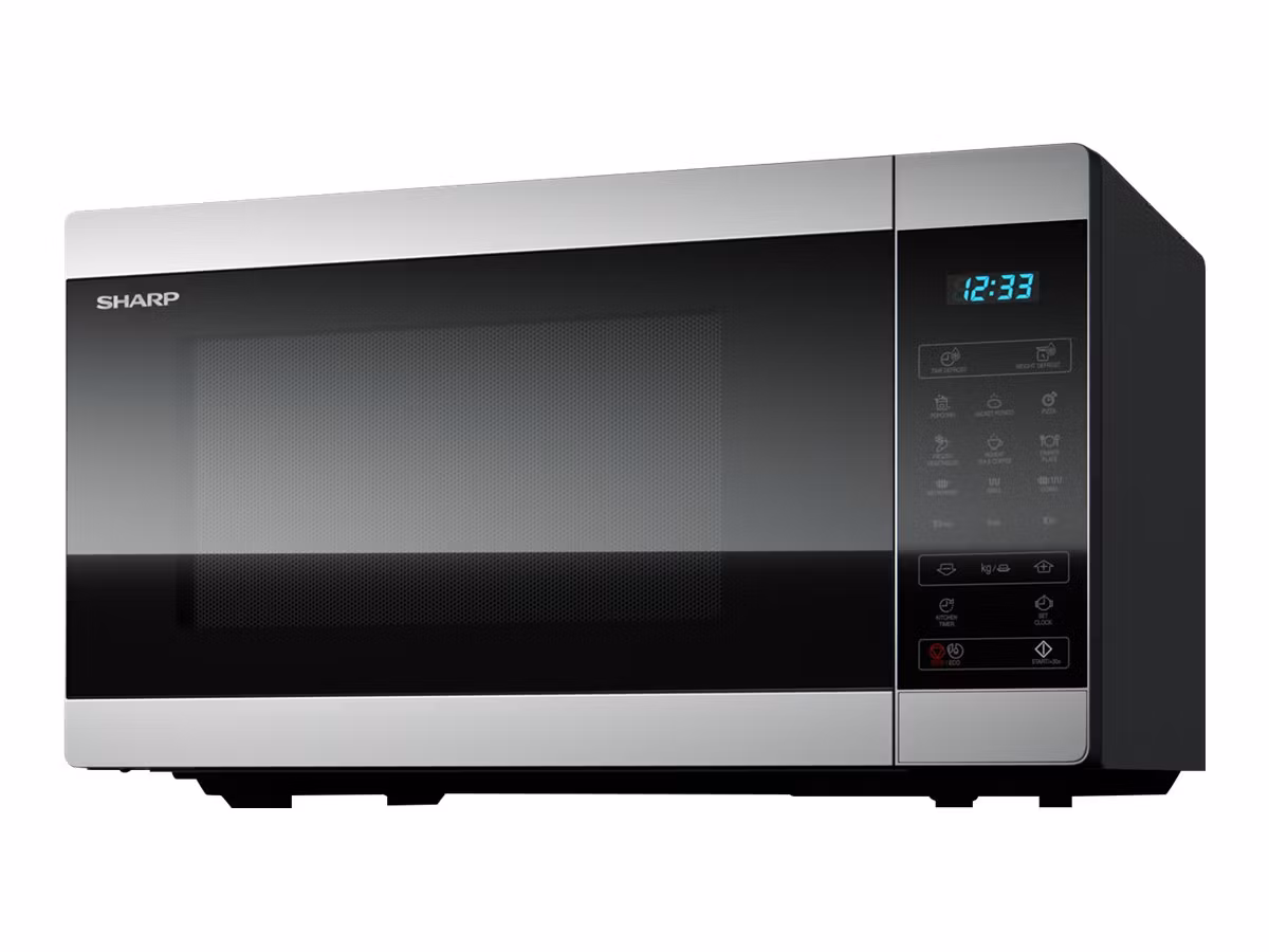 Sharp YC-MG81E-S Mikrovågsugn med grill Silver/svart