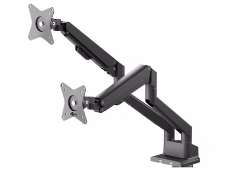 Goobay Pro Dual Bordsmontering för 2 skärmar VESA för 17-32 tum med gasfjäder