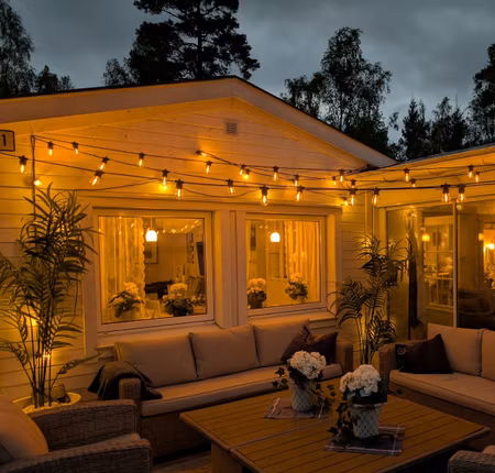 LY Sweden Premium Solcellsslinga - 20-50 meter med utbytbara solcellslampor - inbyggd dimmer och fjärrkontroll
