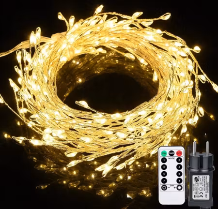 Fyrverkeri-ljusslinga utbyggbar – 5 meter med 500 micro-LED (firecracker-slinga)