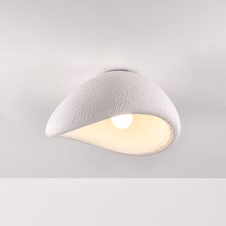 Wabi Sabi taklampa Betong Aura 38 x 30 cm stenmotiv - vit