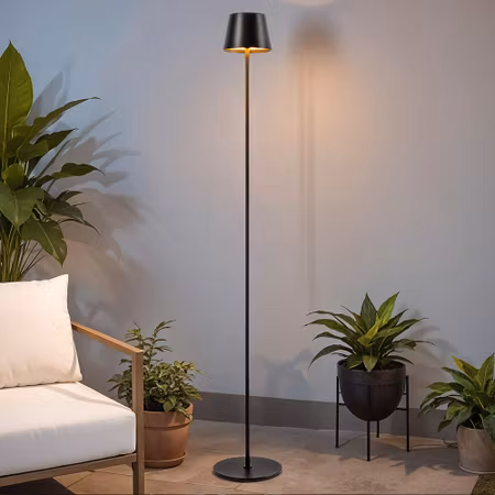 Uppladdningsbar Golvlampa Utomhus Jytte - dimbar - IP54 - svart