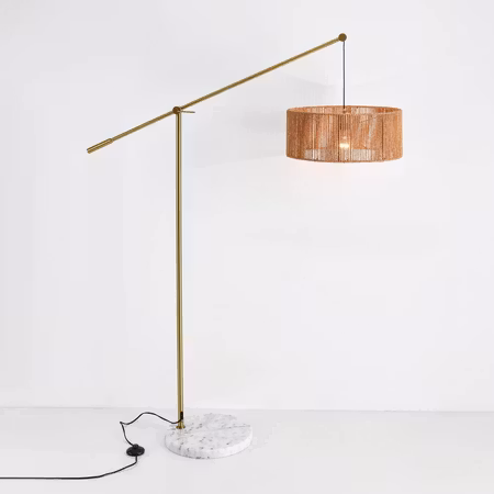 Justerbar golvlampa med naturlig skärm – Bask