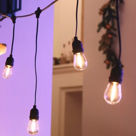 LY Sweden Ljusslinga utomhus med hängande socklar 10m med 20 lampor med utbytbara LED-lampor