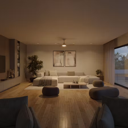 Philips Olas Takfläktslampa Ø106 cm Justerbart vitt ljus Vit+Trä