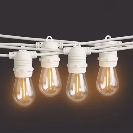 LY Sweden Premium Vit ljusslinga rund kabel utomhus - 5m till 25m med utbytbara E27 lampor