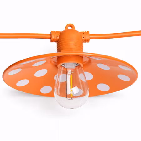 Orange Lampskärm i aluminium för retro ljusslinga