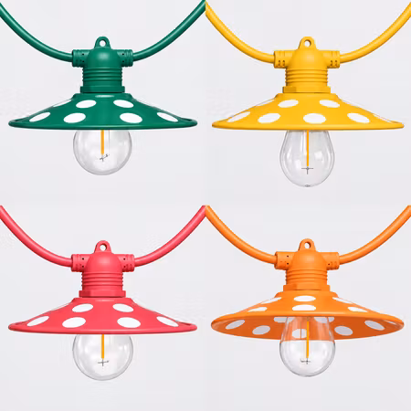 LY Sweden Retro Line – Komplett Premium Ljusslinga Utomhus med Lampskärmar – 10m / 20 E27