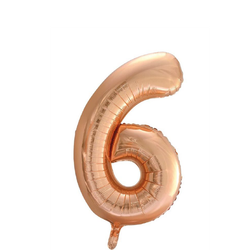Folieballong Nr 6 Rose Gold 86 Cm